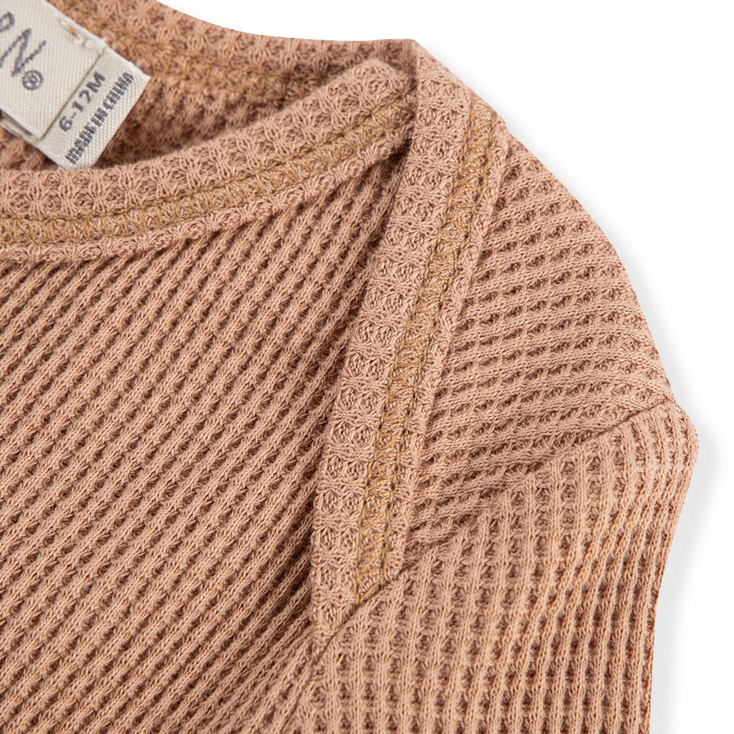Tawny Rose Waffle Long Sleeve One Piece