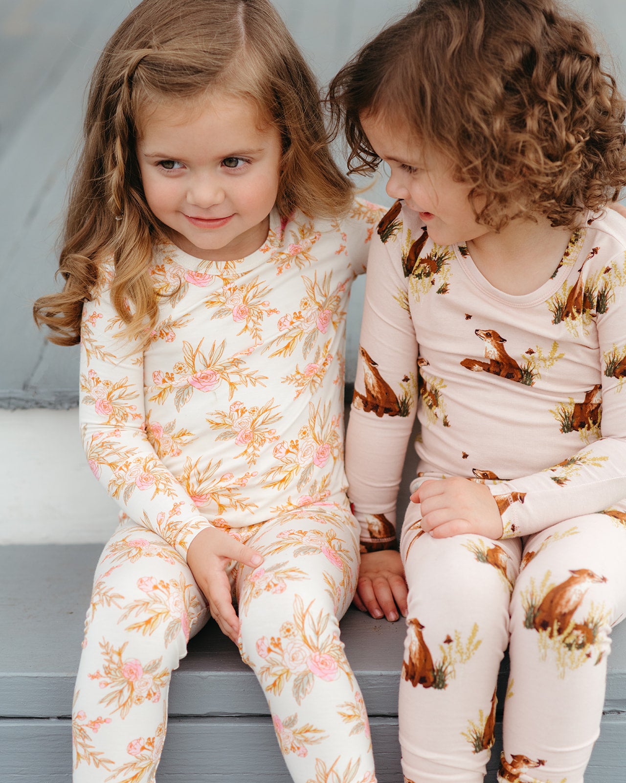 Vintage Floral Bamboo Stretch LS Two Piece Pajama Set