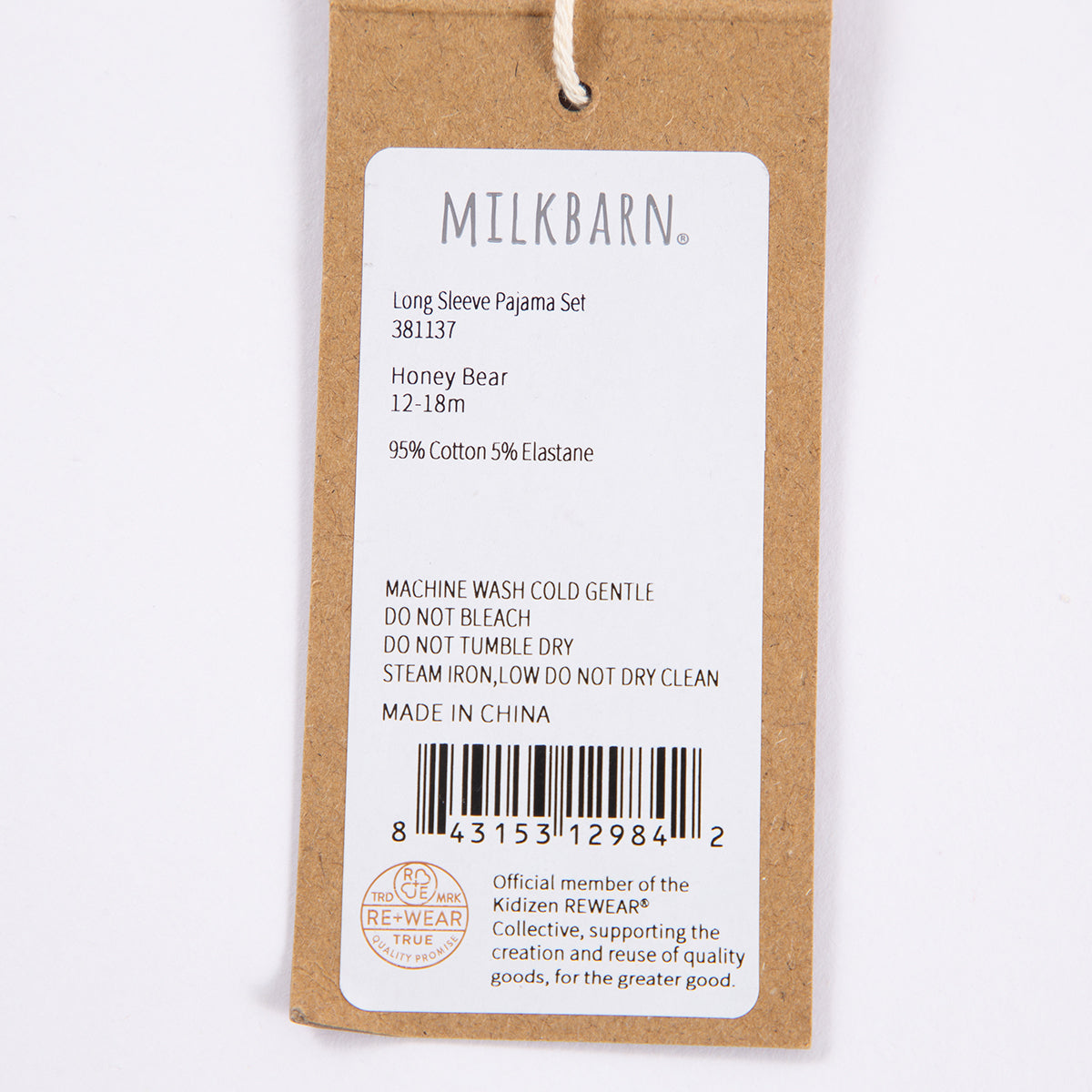 Milkbarn Kids Cotton+Spandex Stretch Long Sleeve Two Piece Pajama Set baby Apparel Pajama in Honey Bear fabric Photo