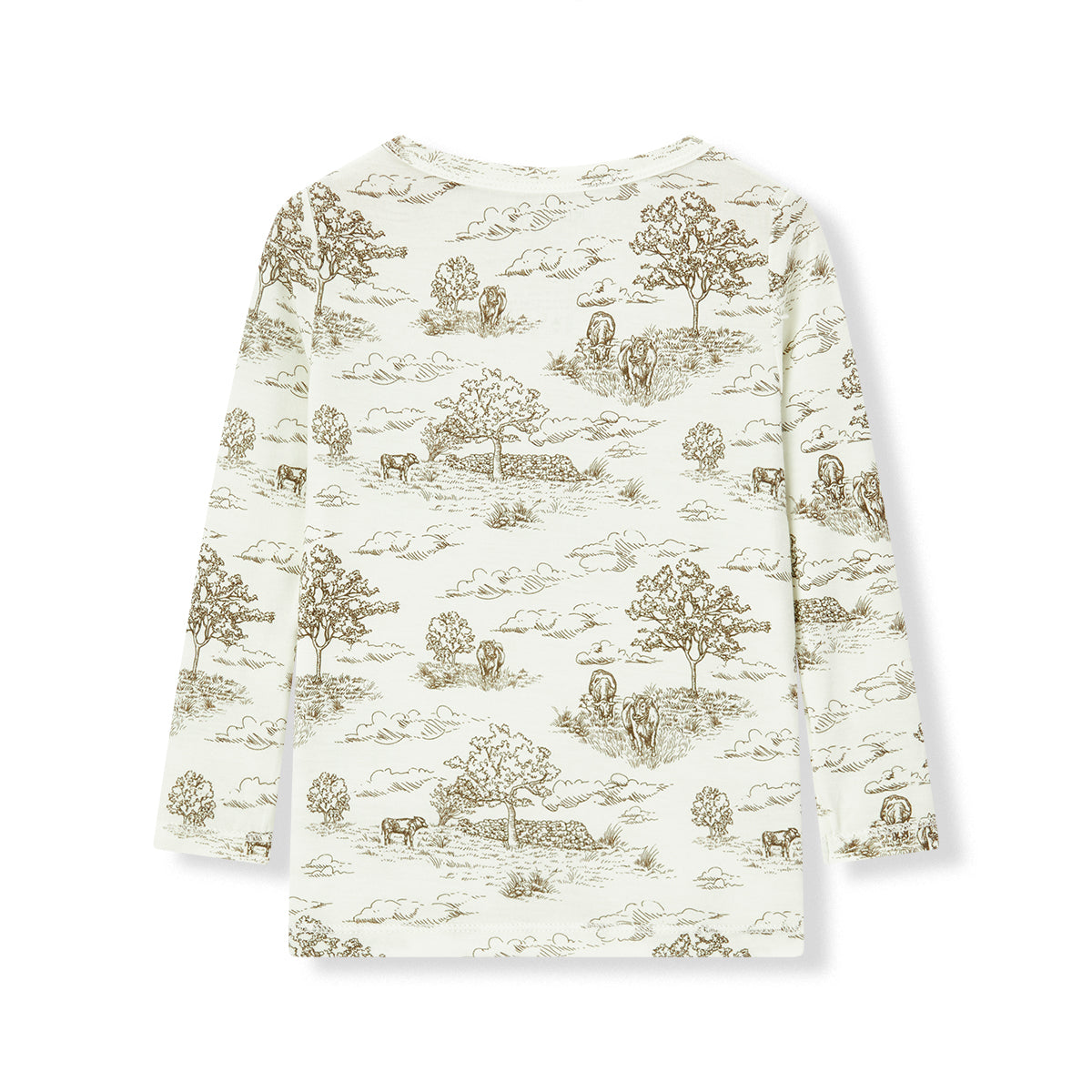 Country Toile Luxe Stretch Long Sleeve Two Piece Pajama Set