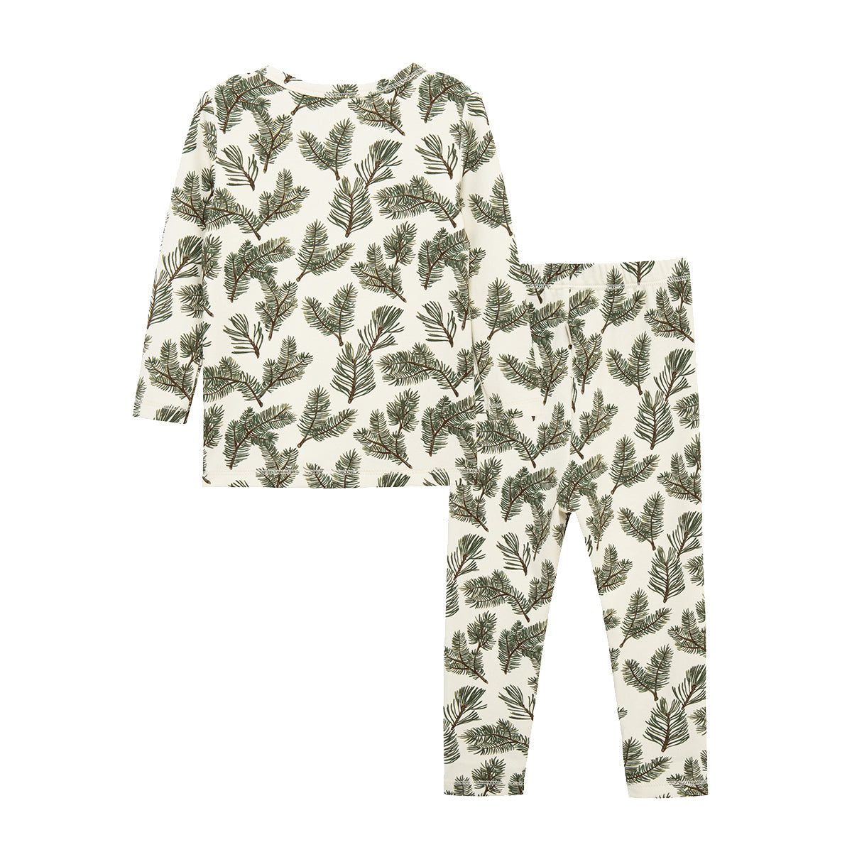Pine Brushed Long Sleeve Two Piece Pajama Set