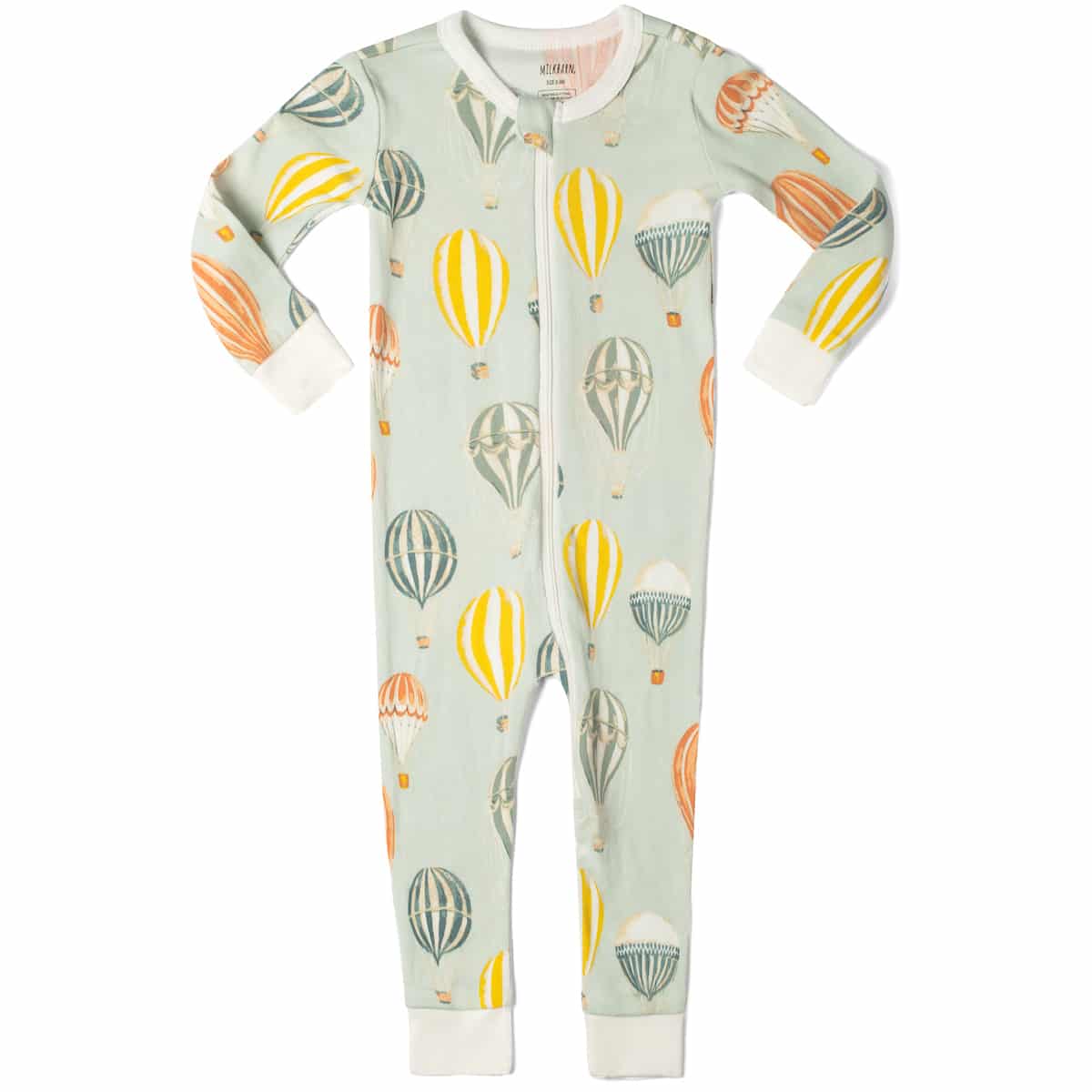 Vintage Balloons Organic Zipper Pajama