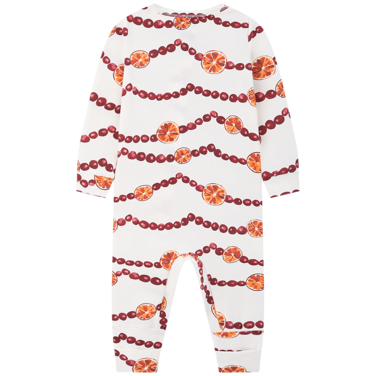 Cotton Stretch Convertible Footed Romper Cranberry Garland