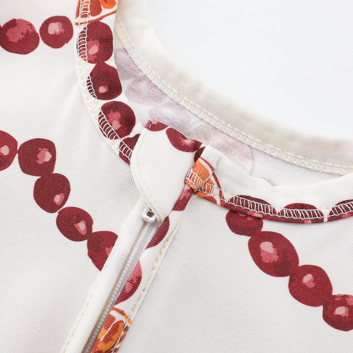 Cotton Stretch Convertible Footed Romper Cranberry Garland
