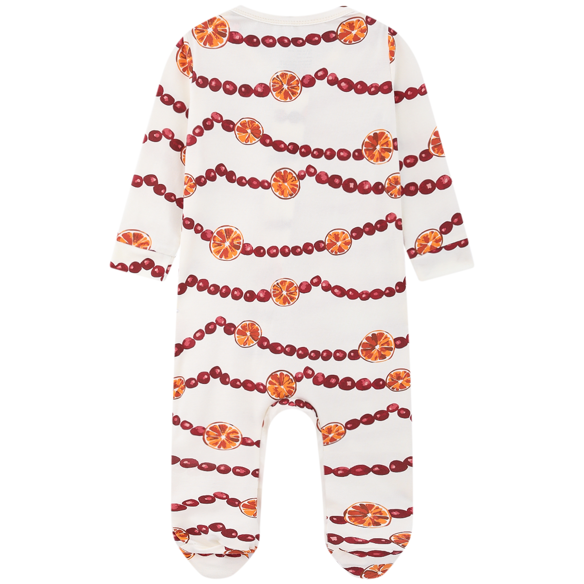 Cotton Stretch Zipper Footed Romper Cranberry Garland