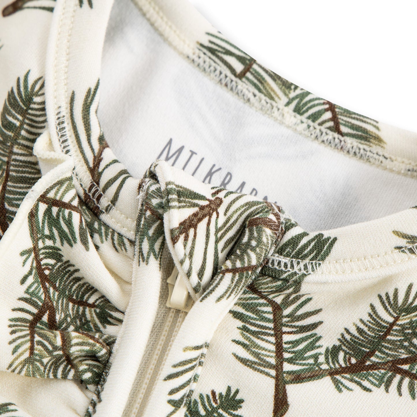 Pine Brushed Ruffle Footed Romper
