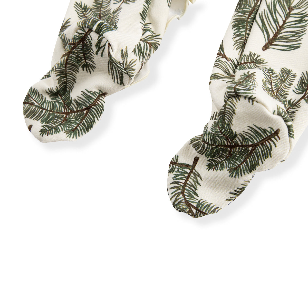 Pine Brushed Ruffle Footed Romper