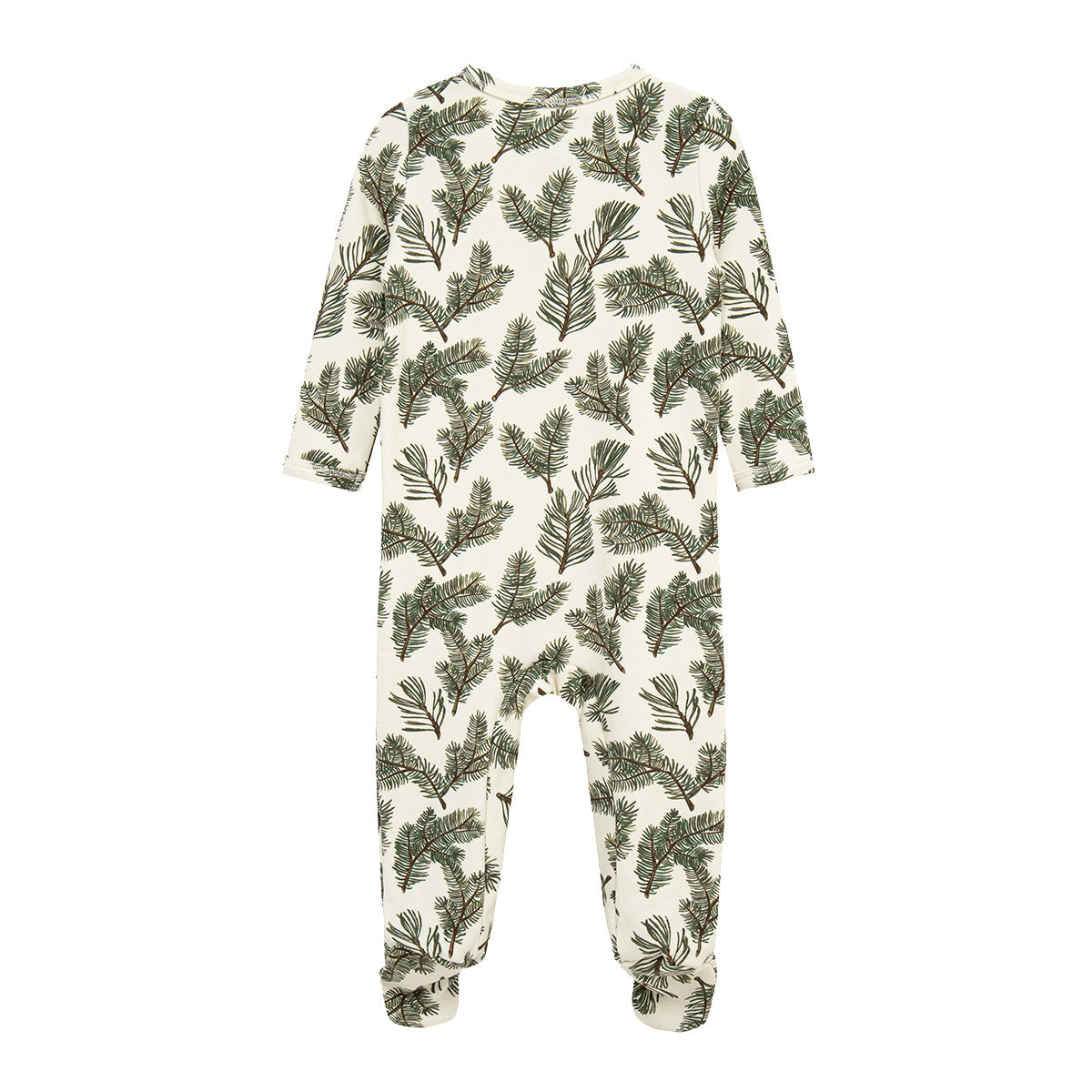 Pine Brushed Zipper Footed Romper