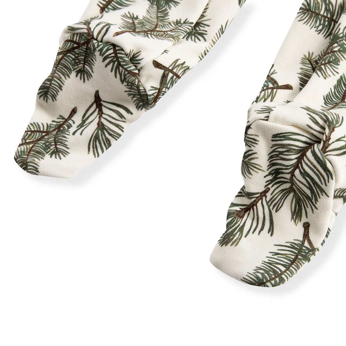 Pine Brushed Zipper Footed Romper
