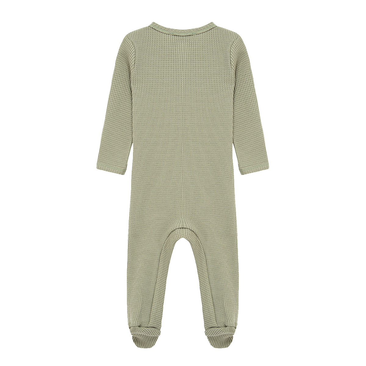Tea Waffle Zipper Footed Romper