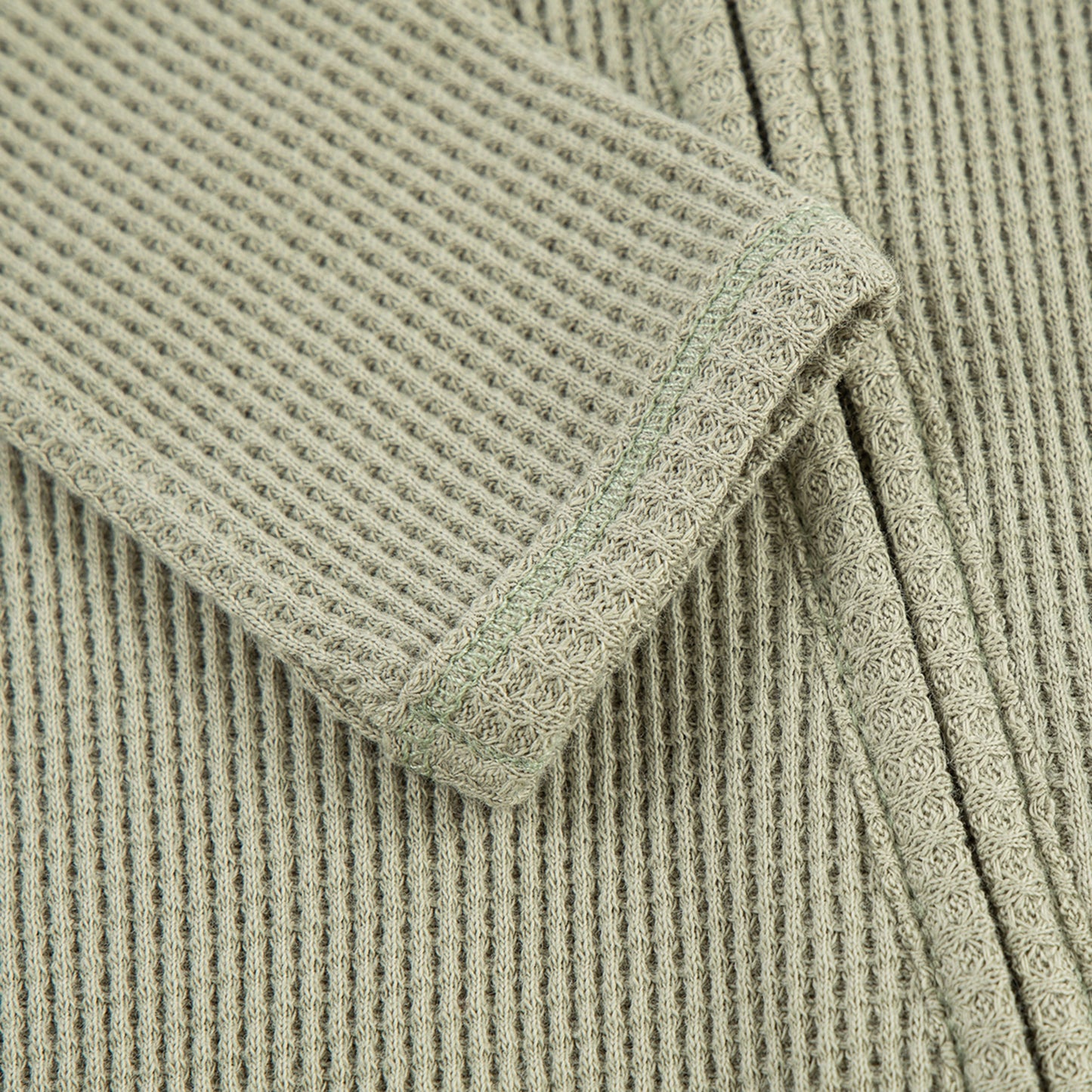 Tea Waffle Zipper Footed Romper