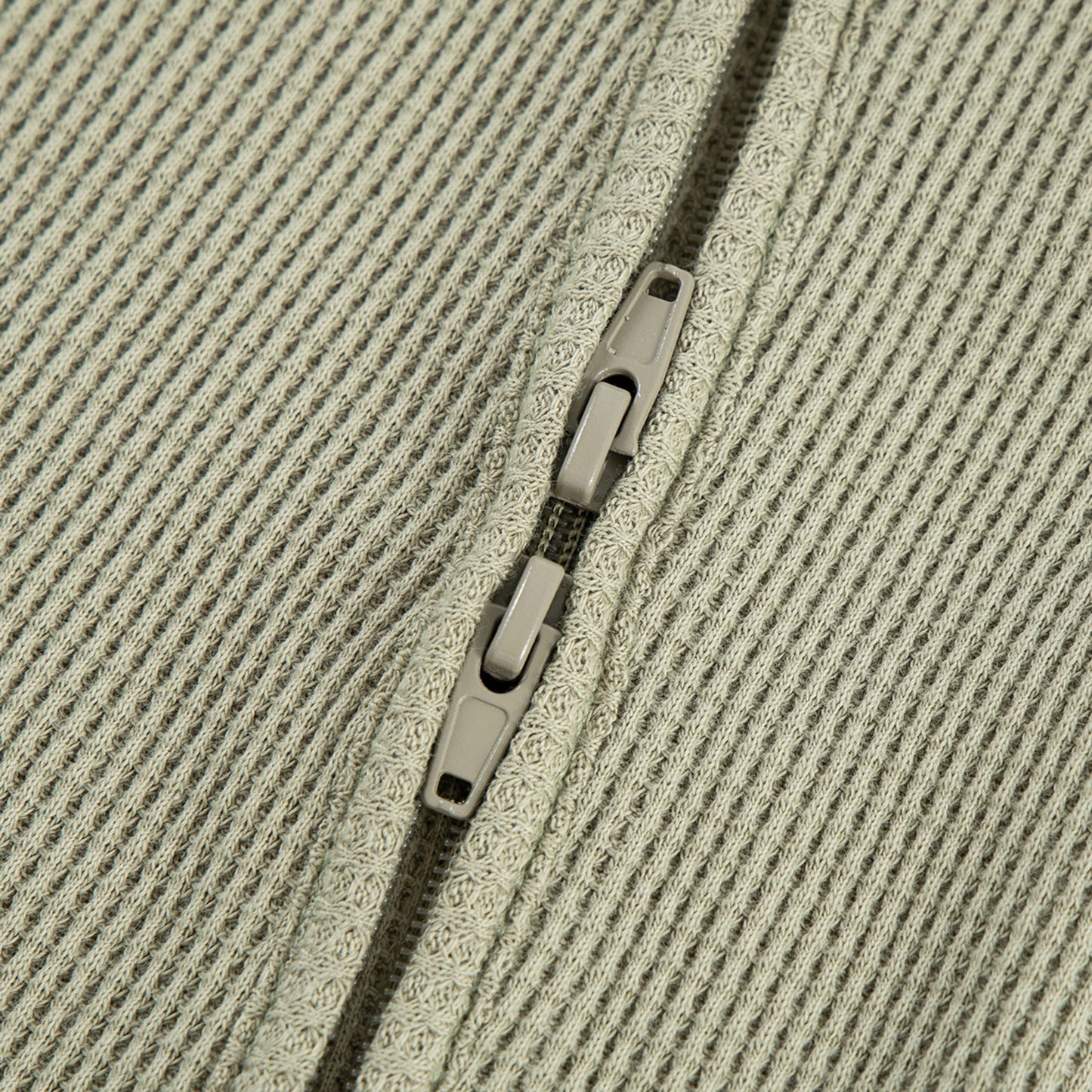 Tea Waffle Zipper Footed Romper