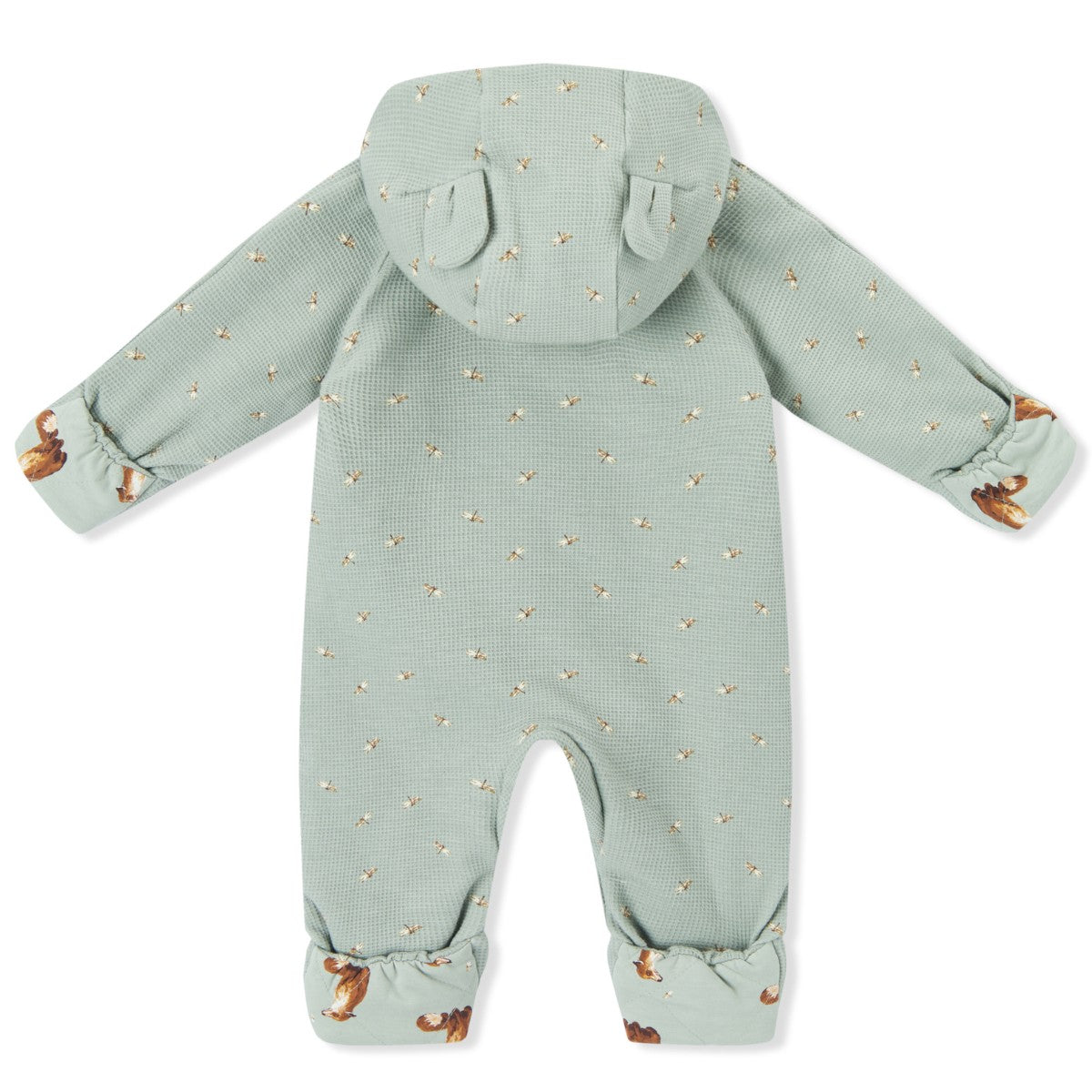 Dragonfly Reversible Waffle Knit Quilted Hooded Jumpsuit Back