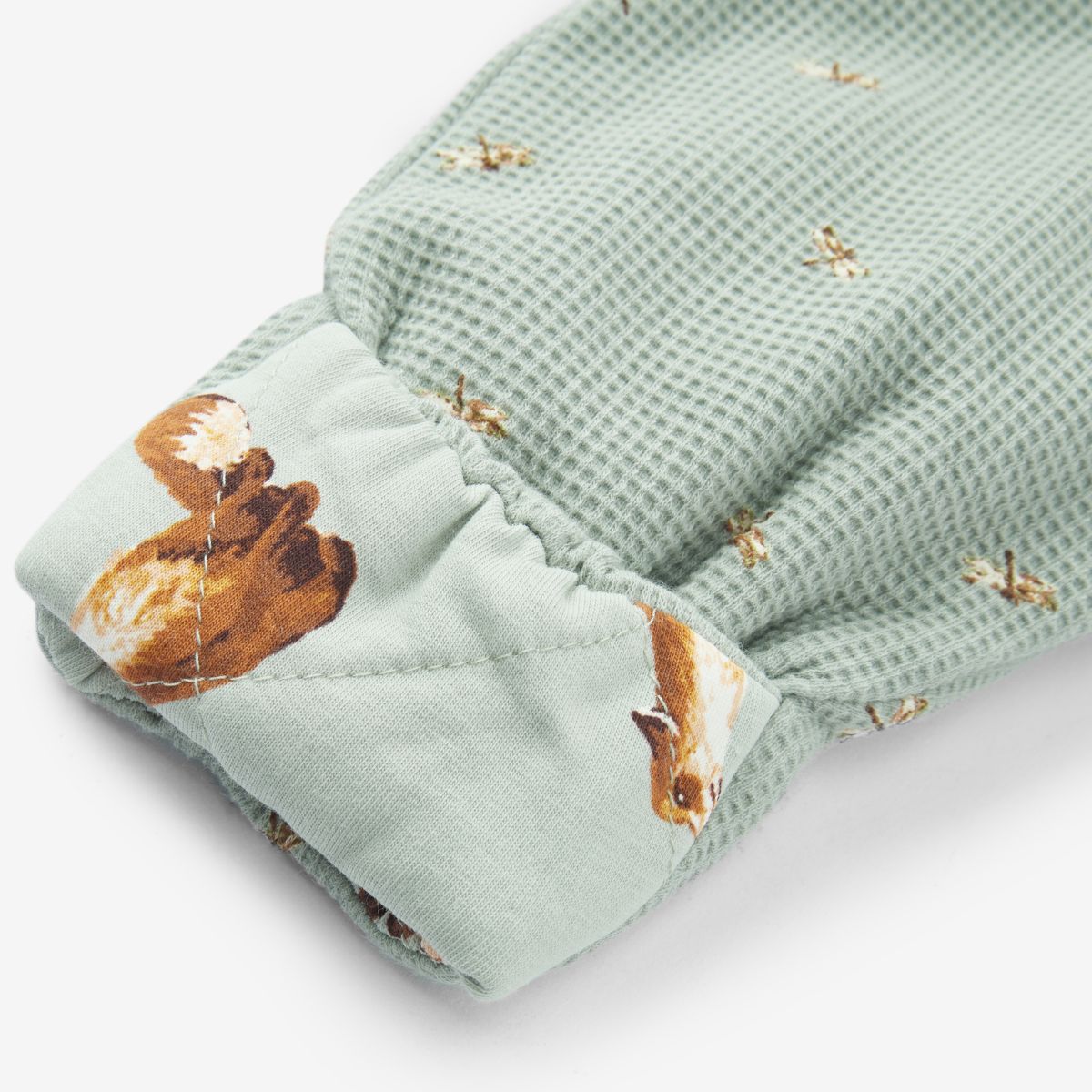 Dragonfly Reversible Waffle Knit Quilted Hooded Jumpsuit Sleeve