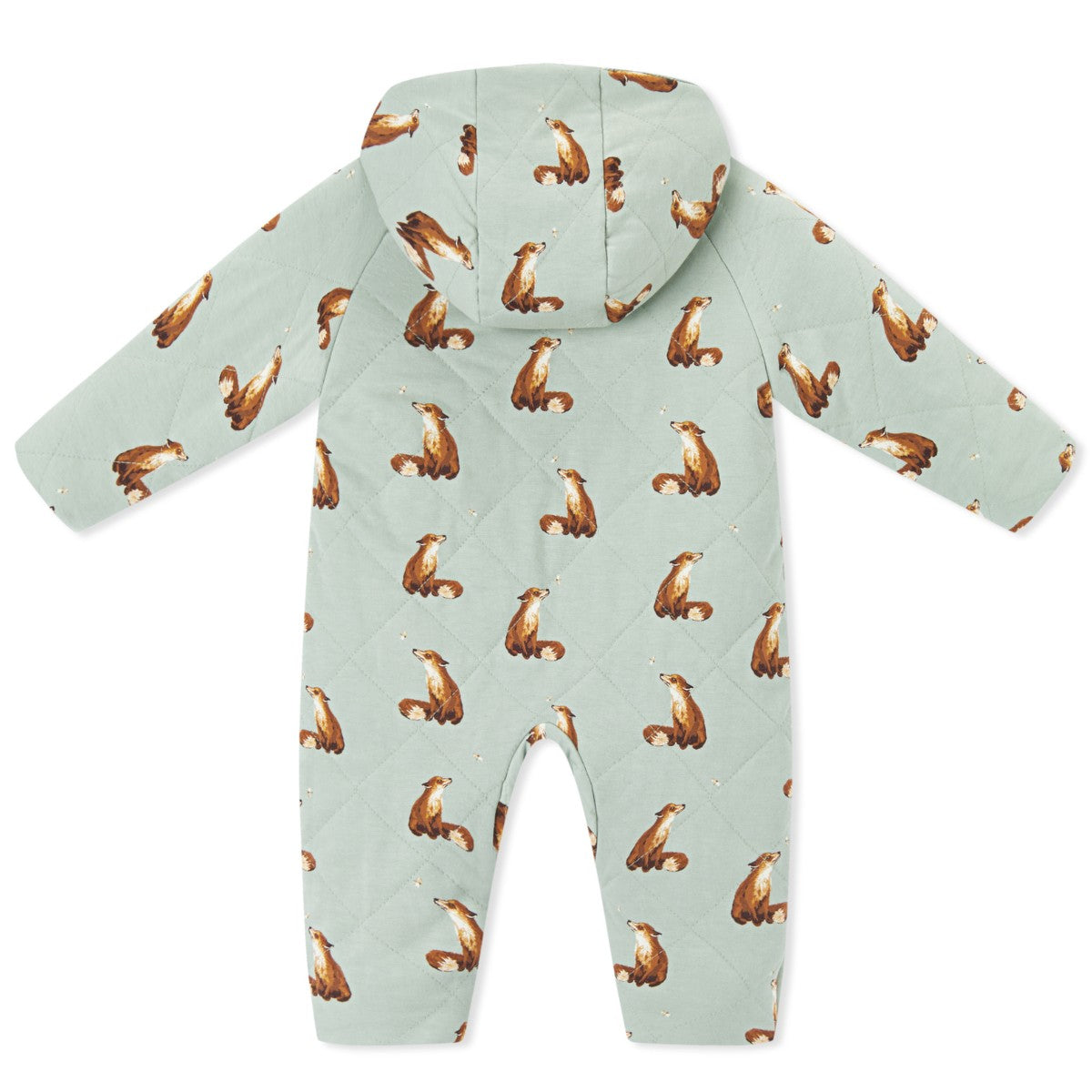 Fox Reversible Waffle Knit Quilted Hooded Jumpsuit Back