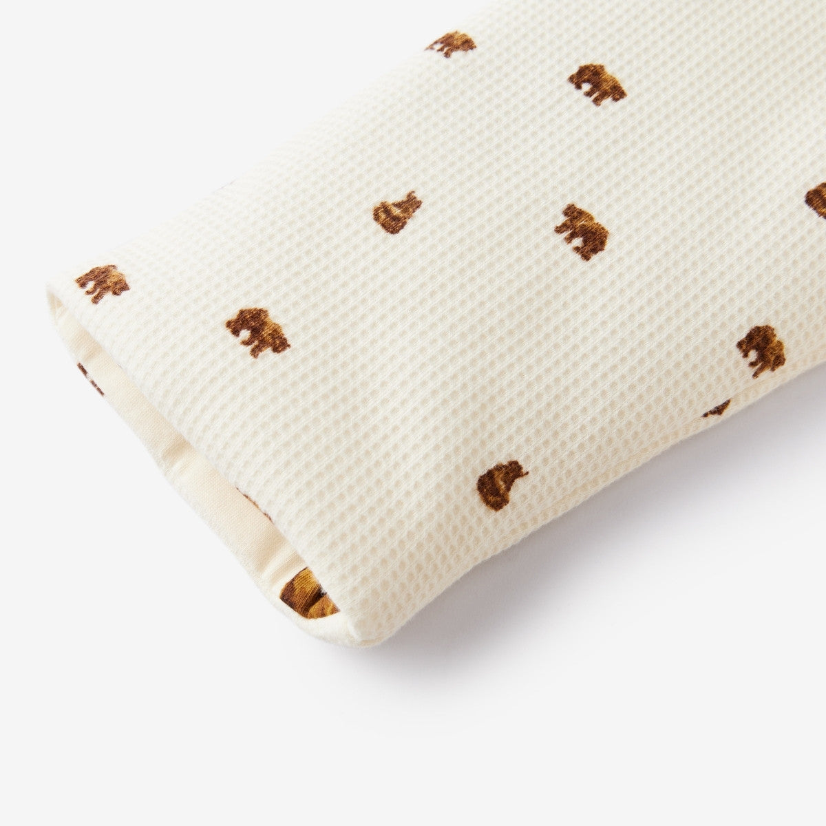 Little Honey Bear Reversible Waffle Knit Hooded Jacket Sleeve Detail