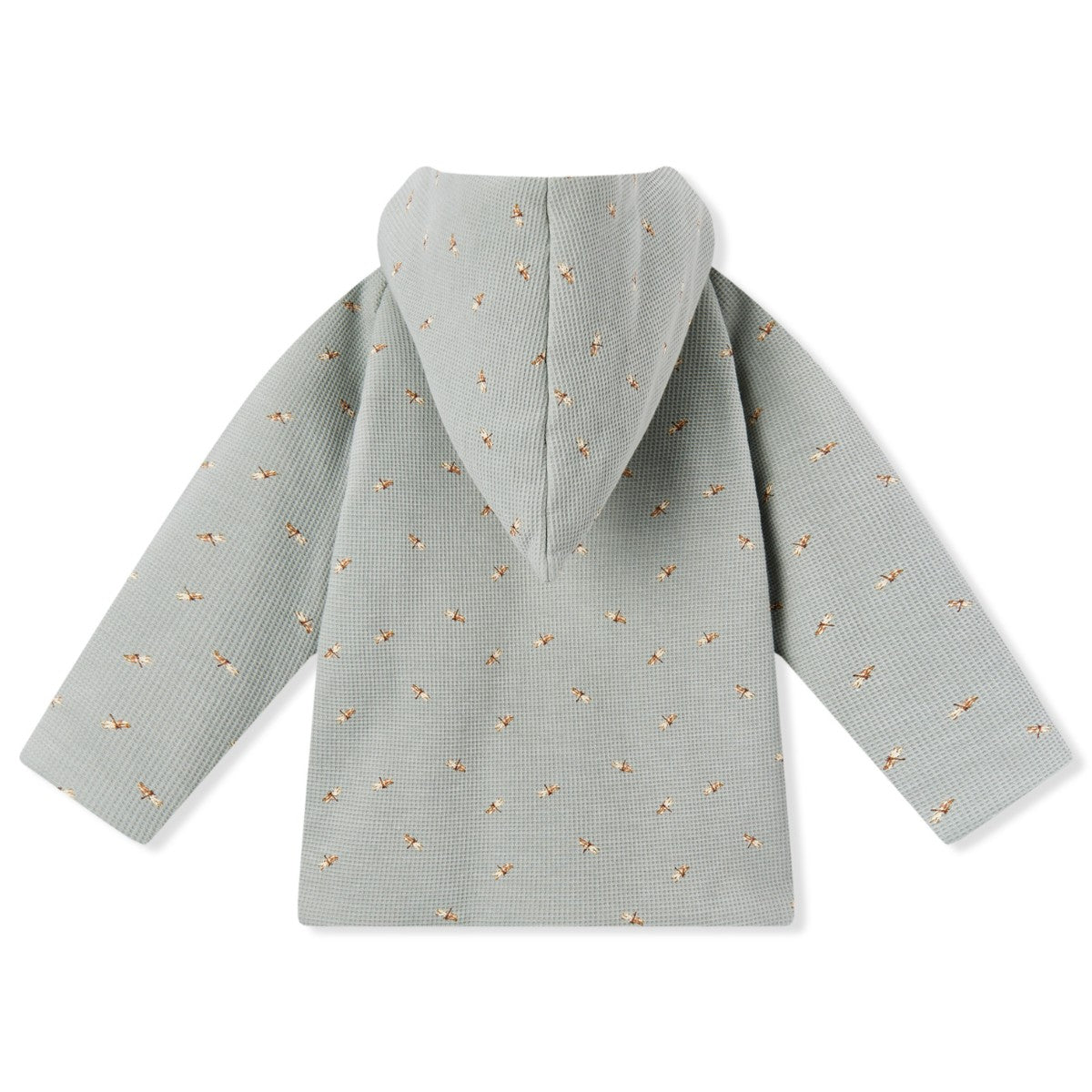 Dragonfly Reversible Waffle Knit Hooded Jacket Back