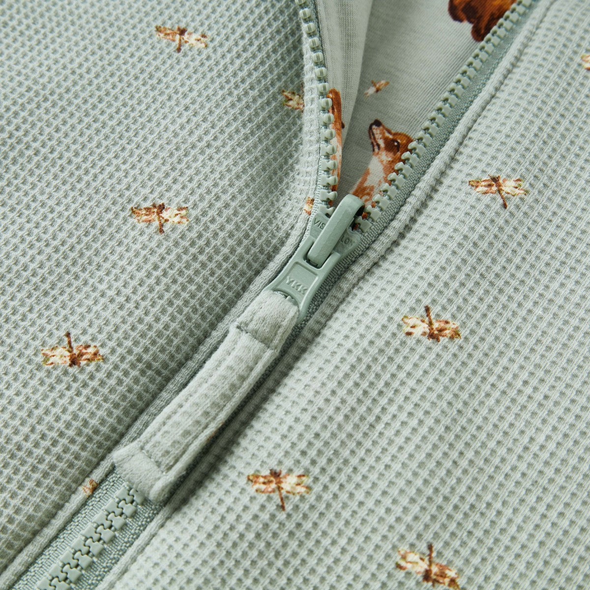 Dragonfly Reversible Waffle Knit Hooded Jacket Zipper