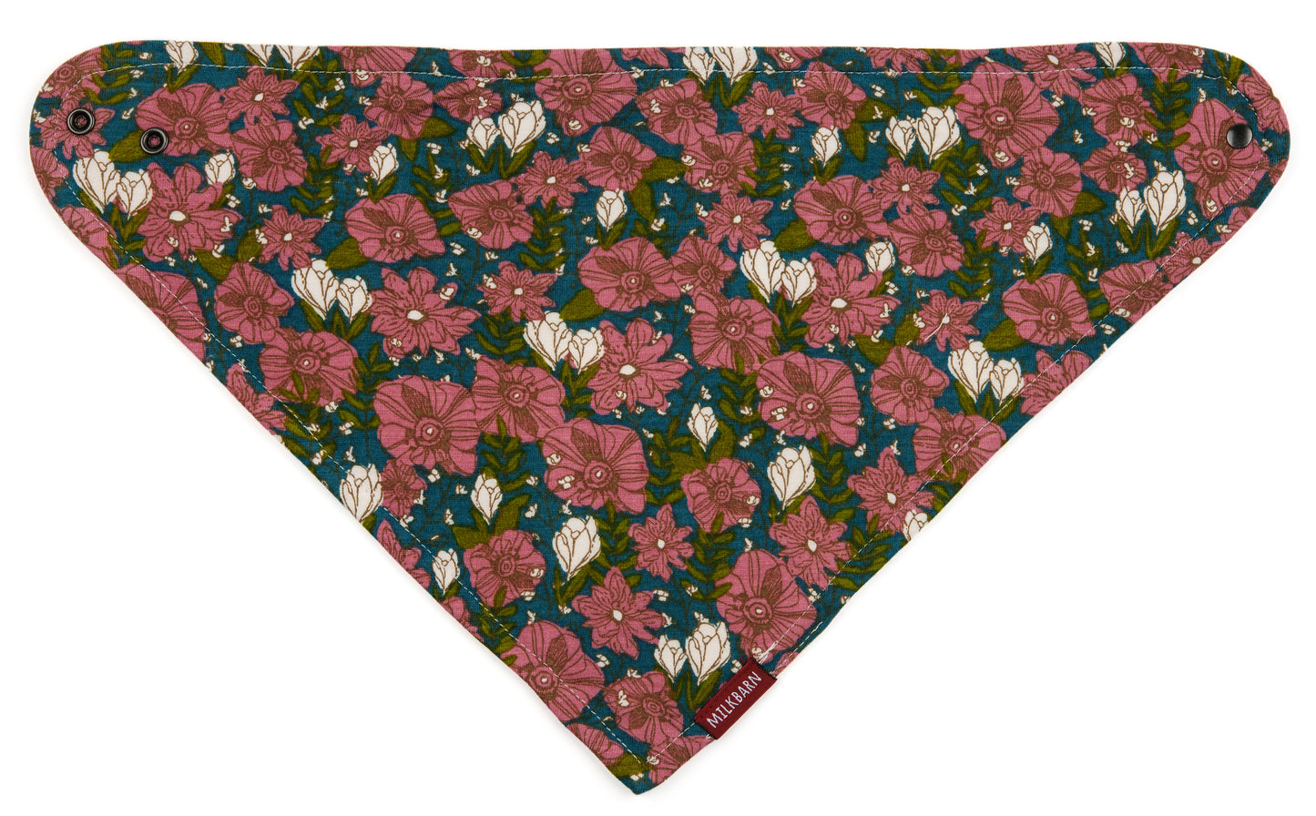 Teal Floral Bamboo Kerchief Bib