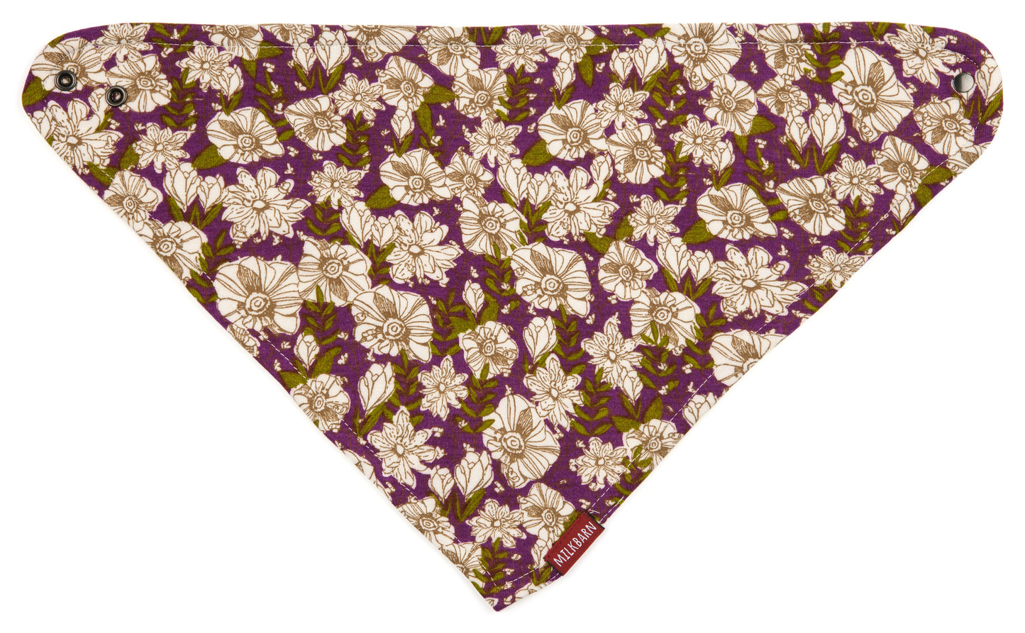 Purple Floral Bamboo Kerchief Bib