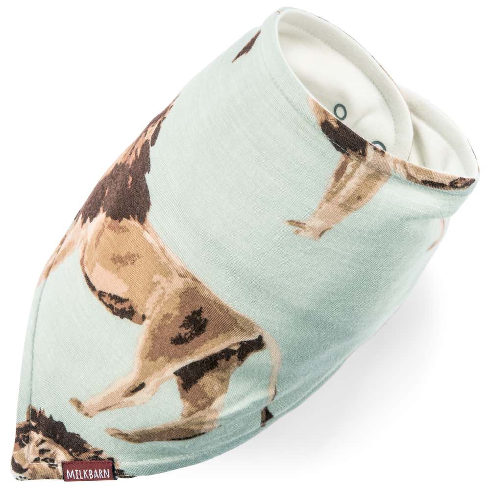 Milkbarn Kids Bamboo Kerchief Bib or Bandana Bib in the Lion Print