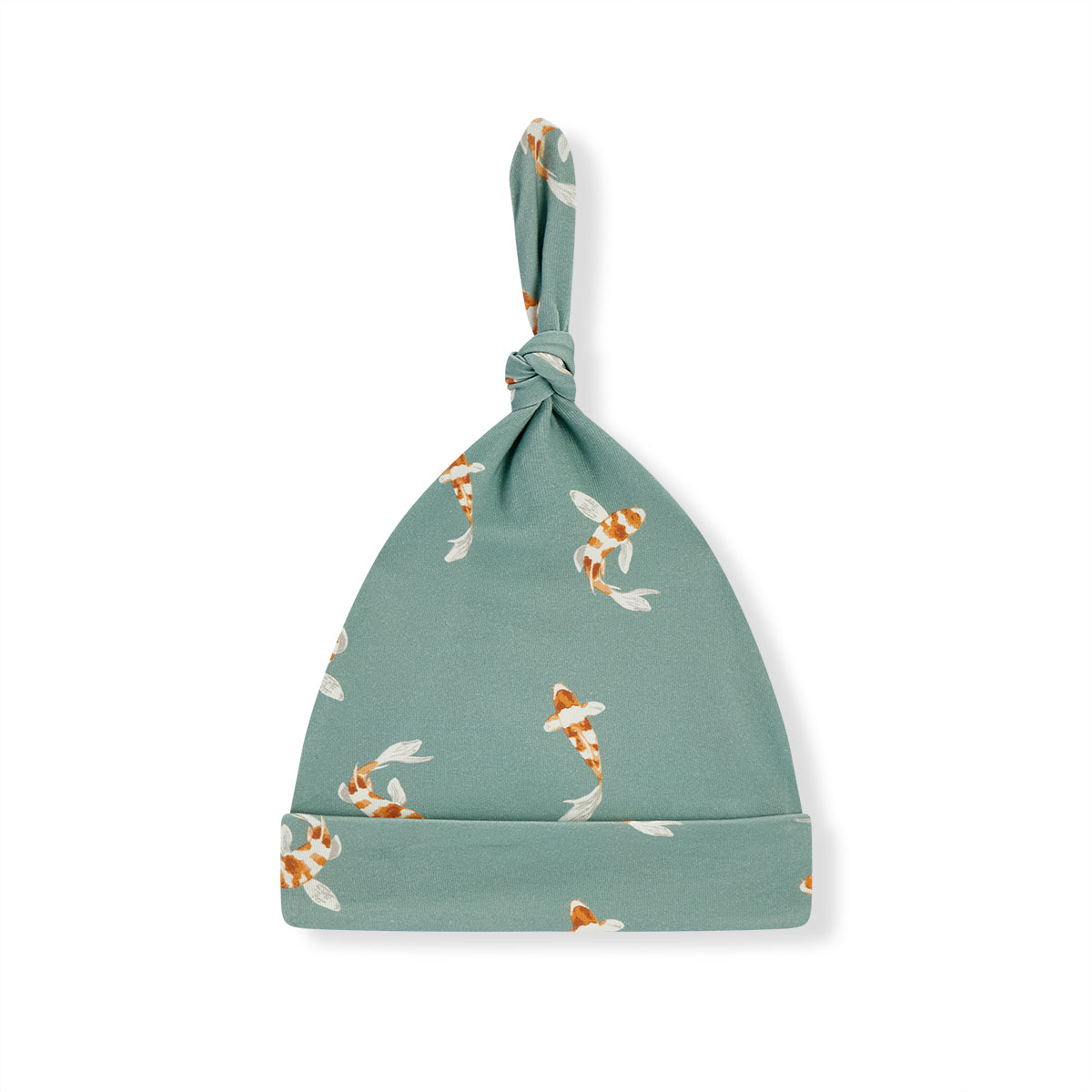 swimming koi cotton stretch knotted beanie hat
