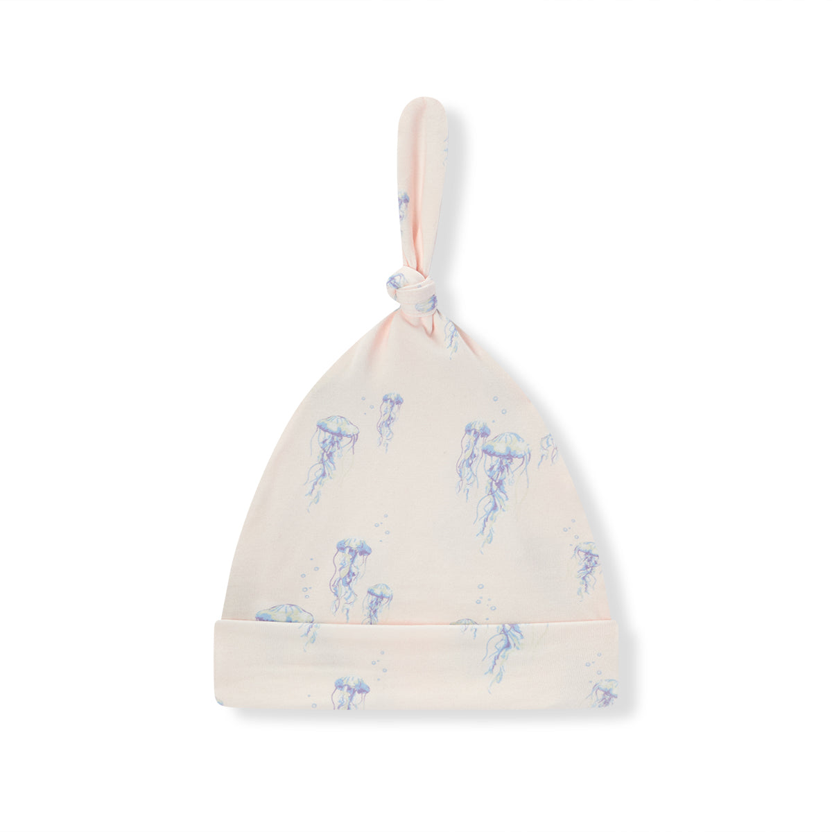 sunset jellyfish cotton stretch knotted beanie hat