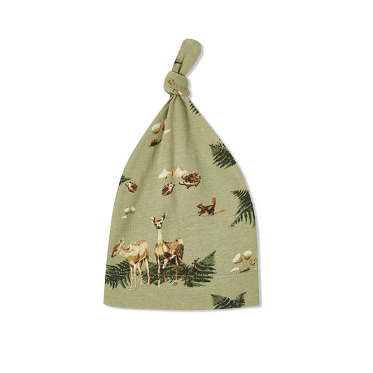 Forest Party Organic Cotton Knotted Beanie Hat