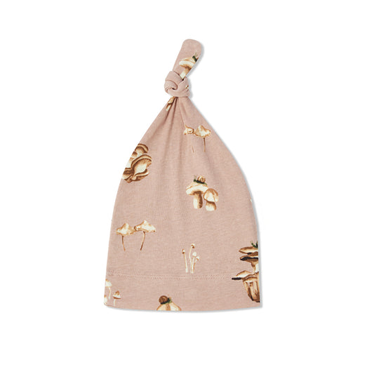 Mushroom Organic Cotton Knotted Beanie Hat