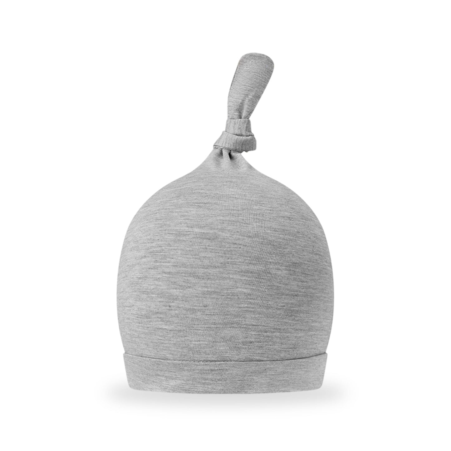 Grey Melange Luxe Solid Knotted Beanie Hat