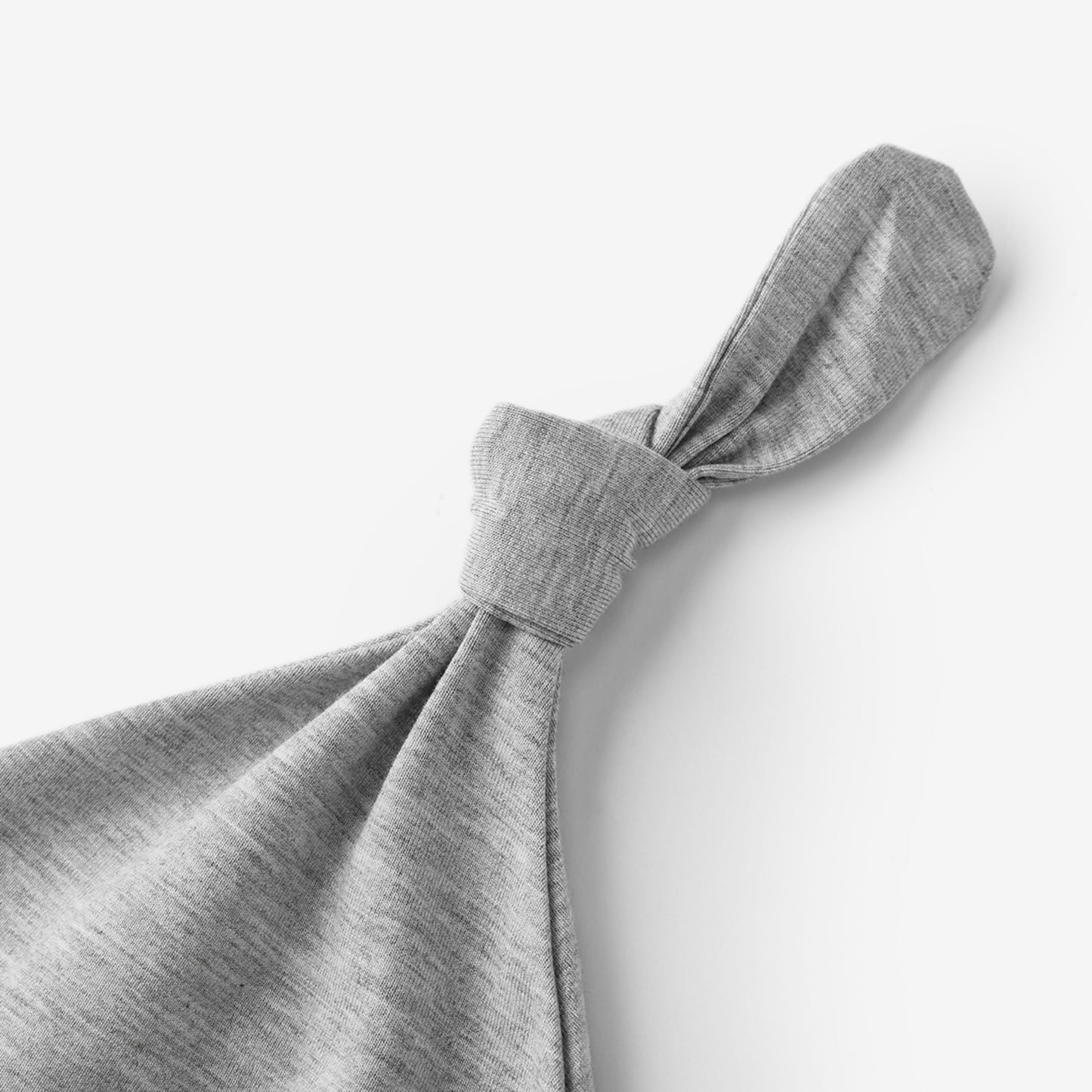 Grey Melange Luxe Solid Knotted Beanie Hat