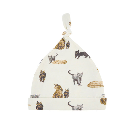Cat Cotton Stretch Knotted Beanie Hat