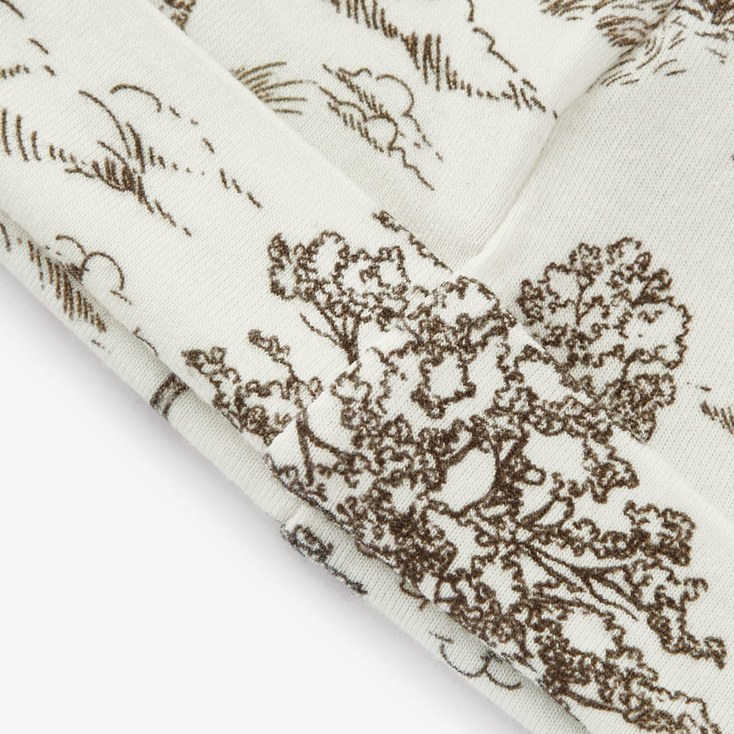 Country Toile Luxe Stretch Knotted Beanie Hat