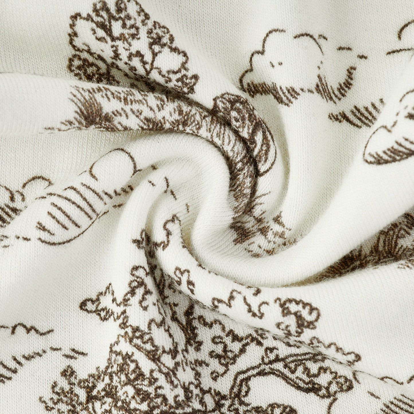 Country Toile Luxe Stretch Knotted Beanie Hat
