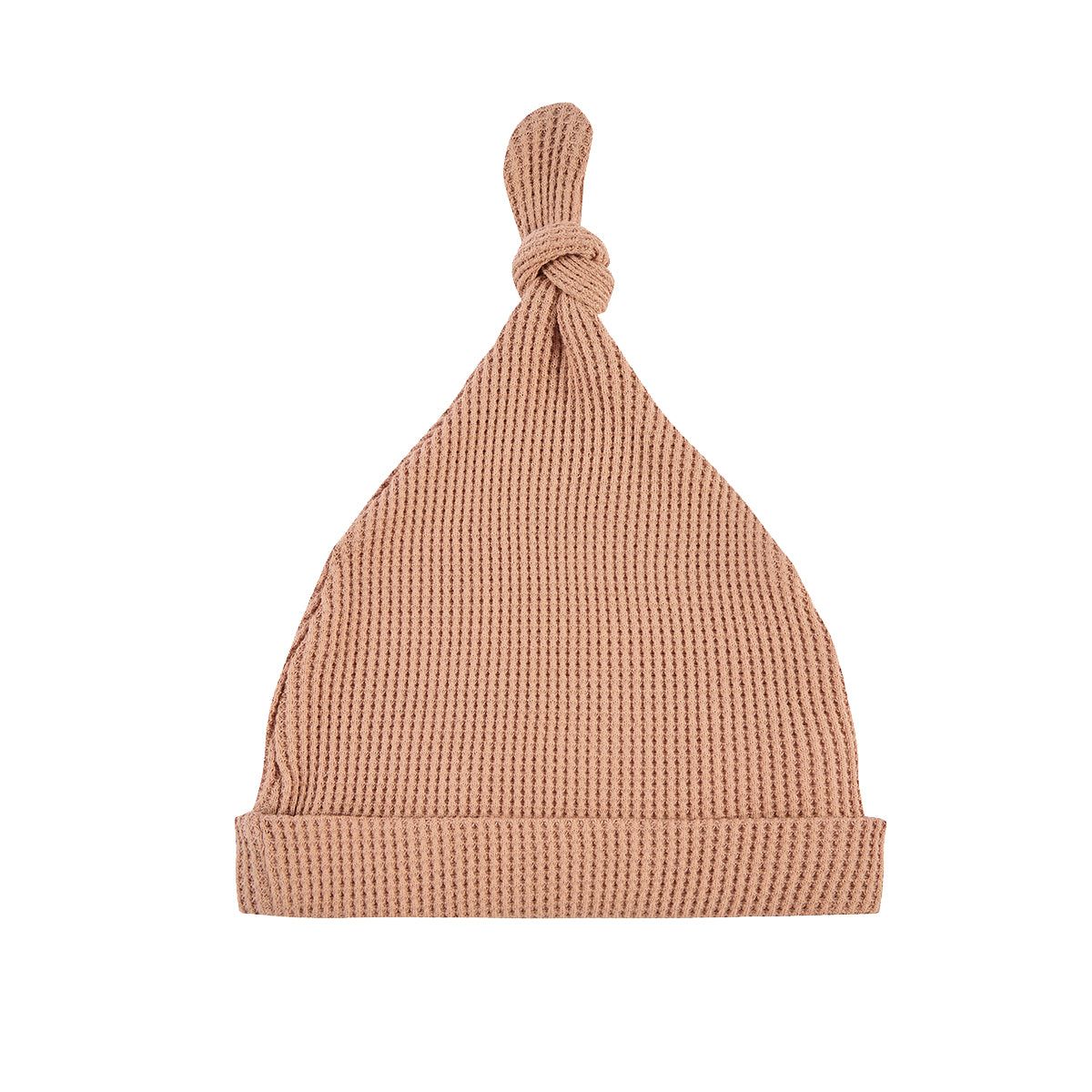 Tawny Rose Waffle Knotted Beanie Hat