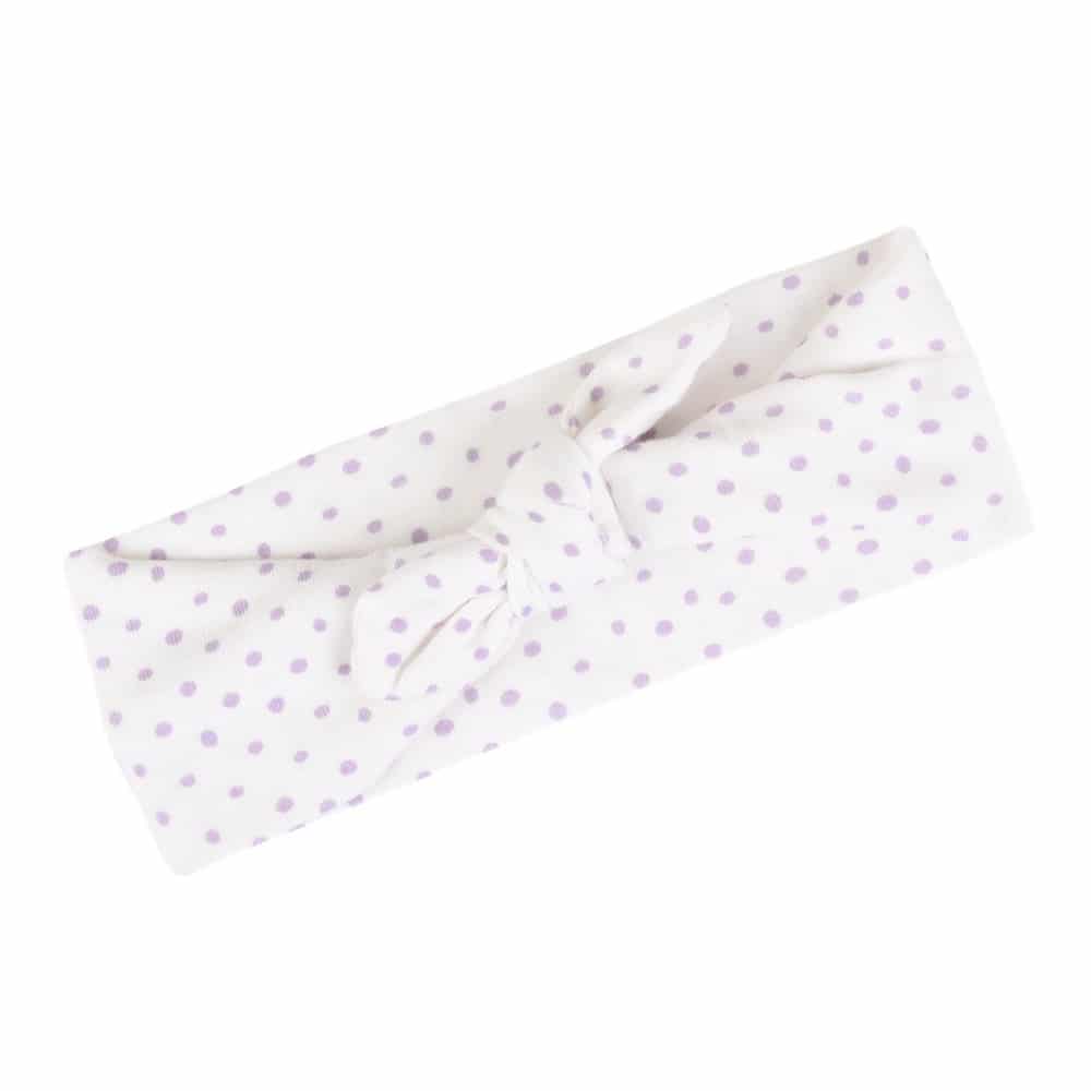Organic Cotton Headband in the Lavender Dot Print by Milkbarn Kids