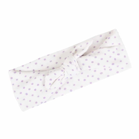 Organic Cotton Headband in the Lavender Dot Print by Milkbarn Kids