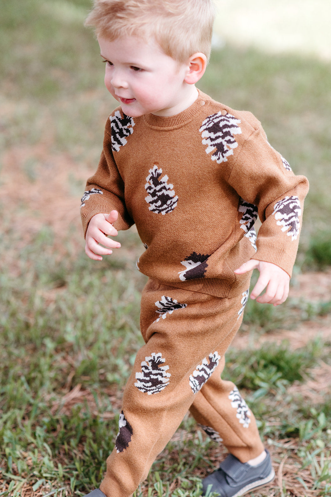 Pinecone & Hedgehog Knitted Birdseye Jacquard Sweater