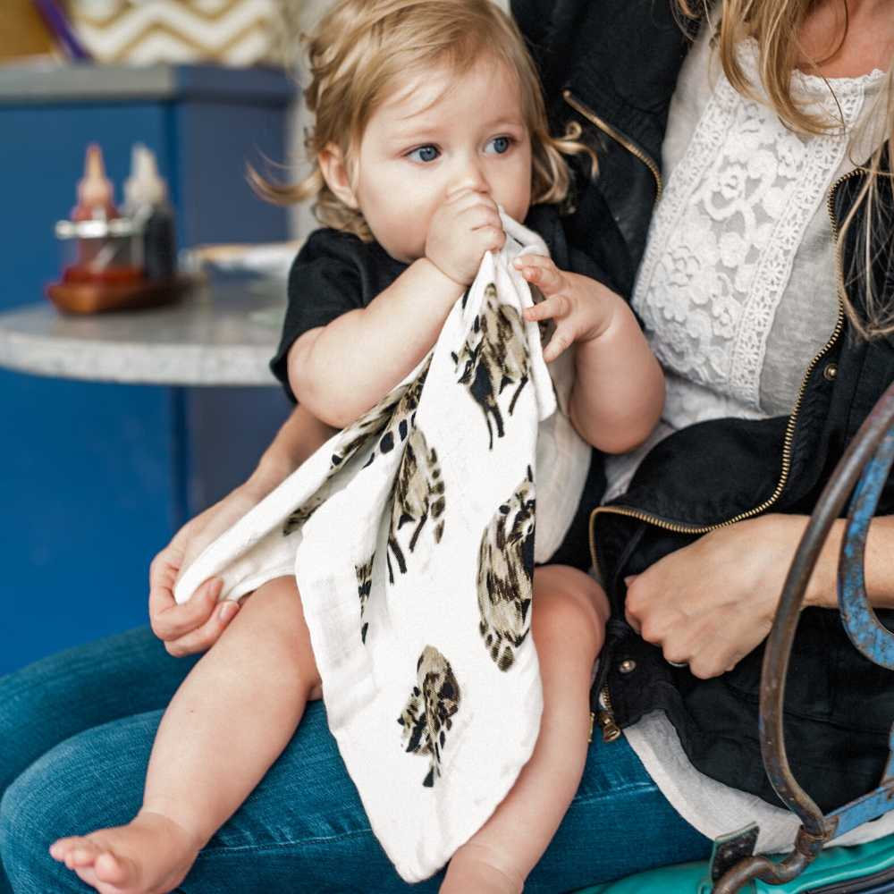 Milkbarn Kids Rayon from Bamboo Woven Cotton Mini Lovey baby Home Blanket in Artichoke fabric Other Detail