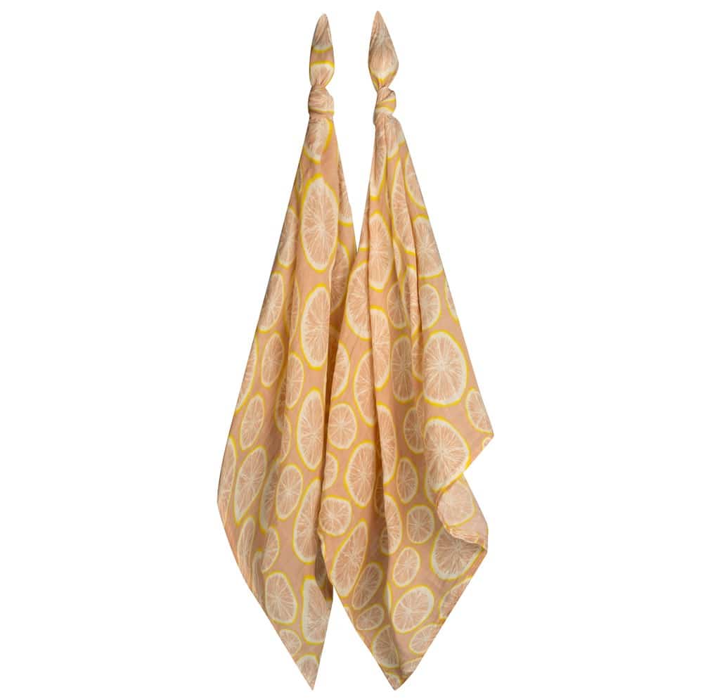 Newborn and Baby Organic Cotton Burp Cloths or Burpies in the Grapefruit Citrus Print by Milkbarn Kids