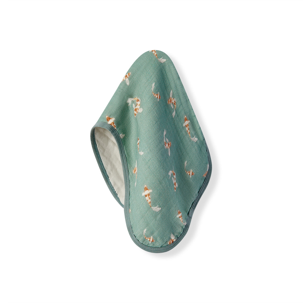 swimming koi contour four layer burp cloth