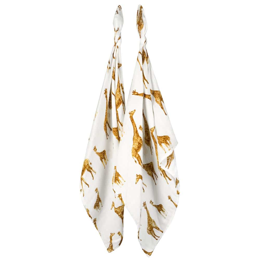 Milkbarn Burp Cloth in Bamboo Orange Giraffe print