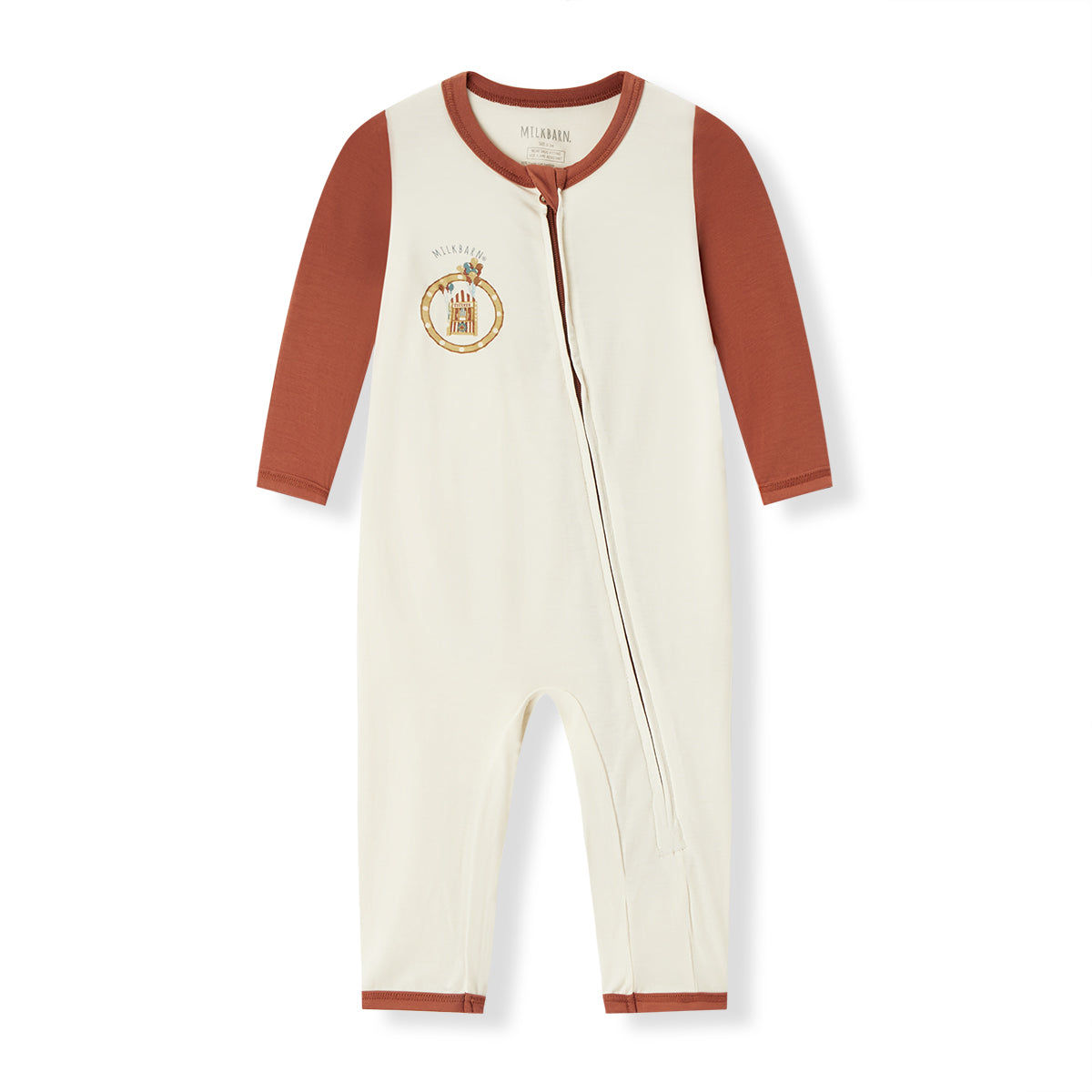 Milk Tea Bamboo Stretch Sport Zipper Pajama