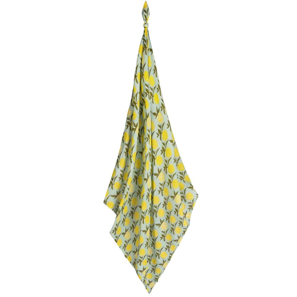 Milkbarn Kids Organic Baby and Newborn Swaddle Blanket in the Lemon Print