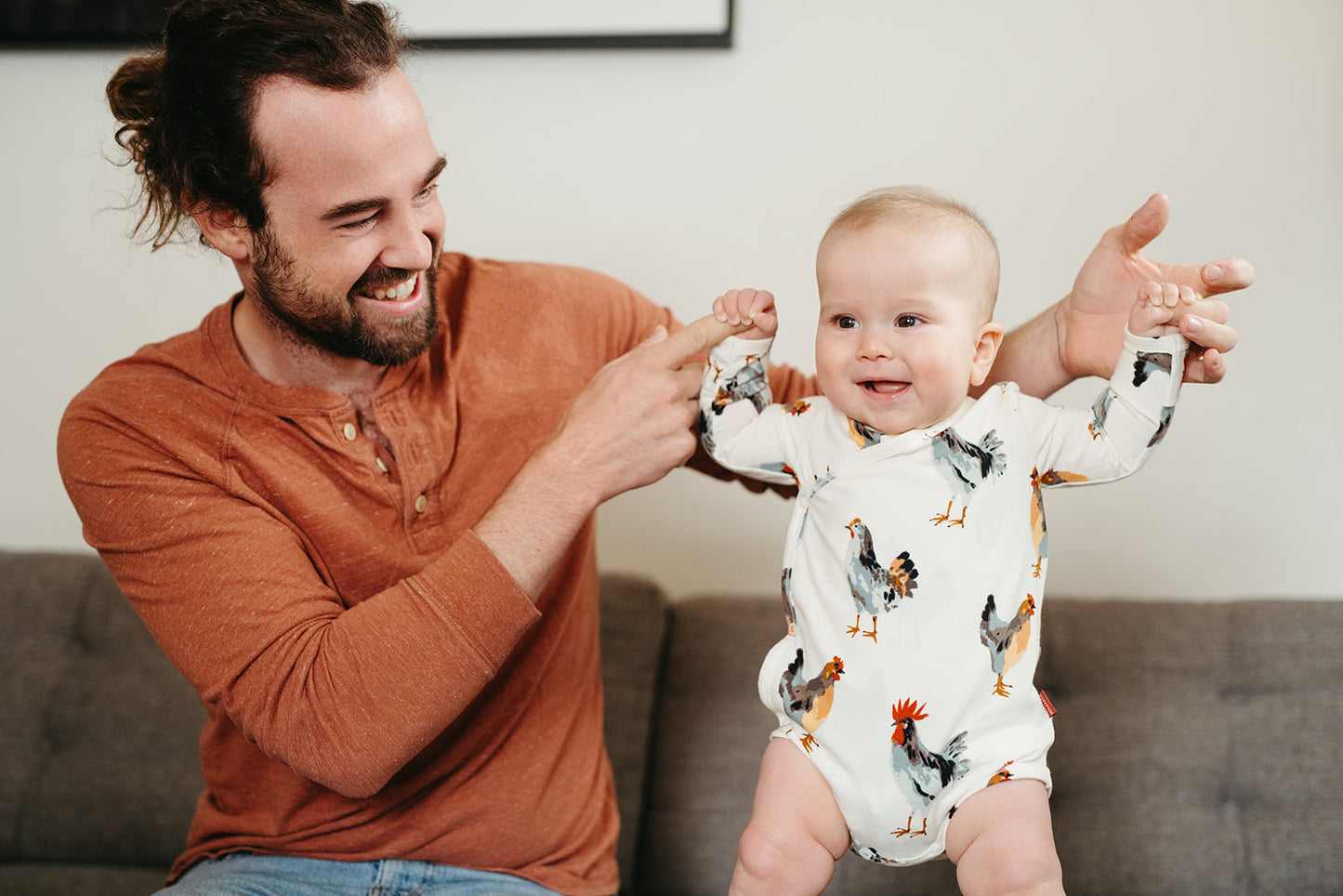 Chicken Stretch Crossover Long Sleeve One Piece