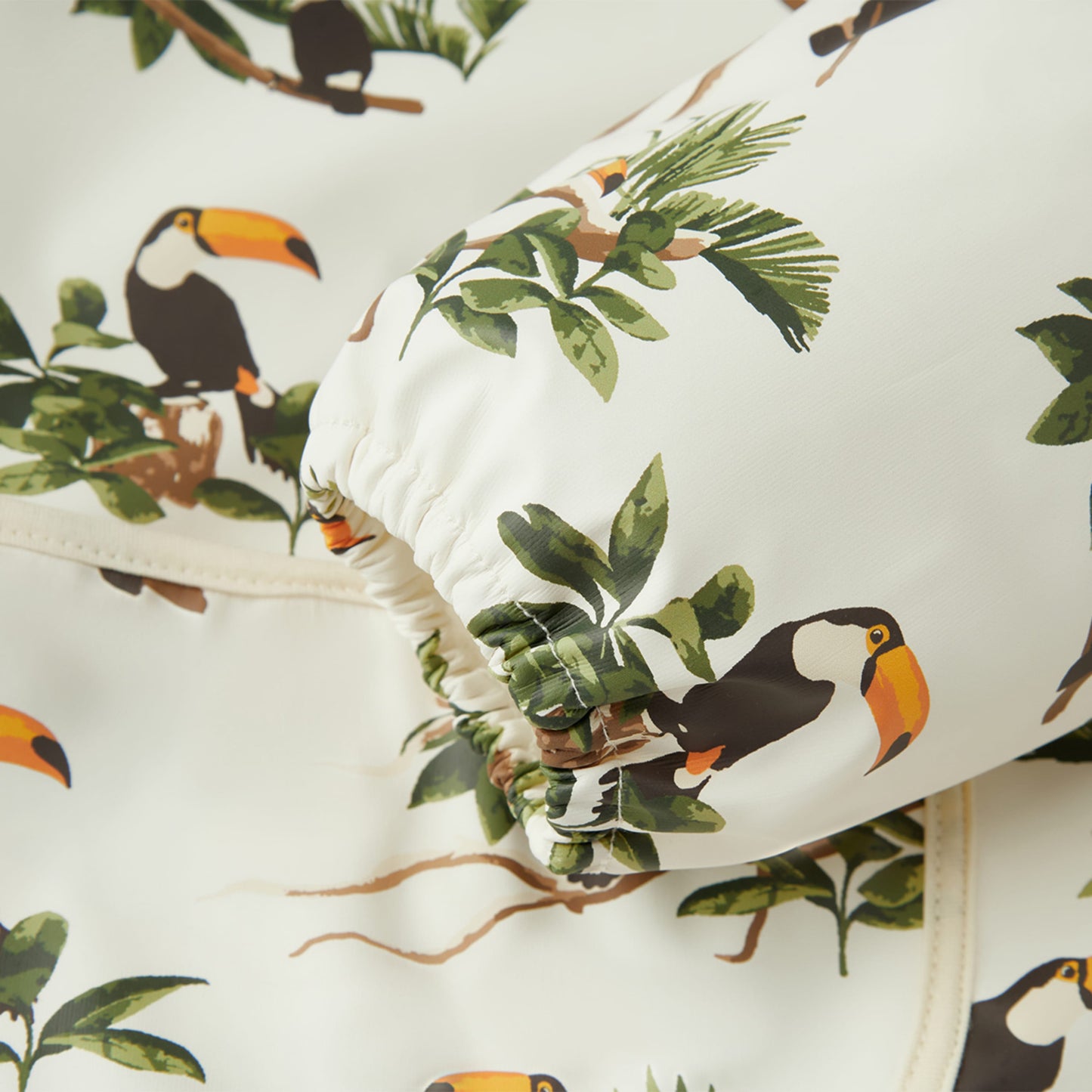 White Toucan Long Sleeve Pocket Bib