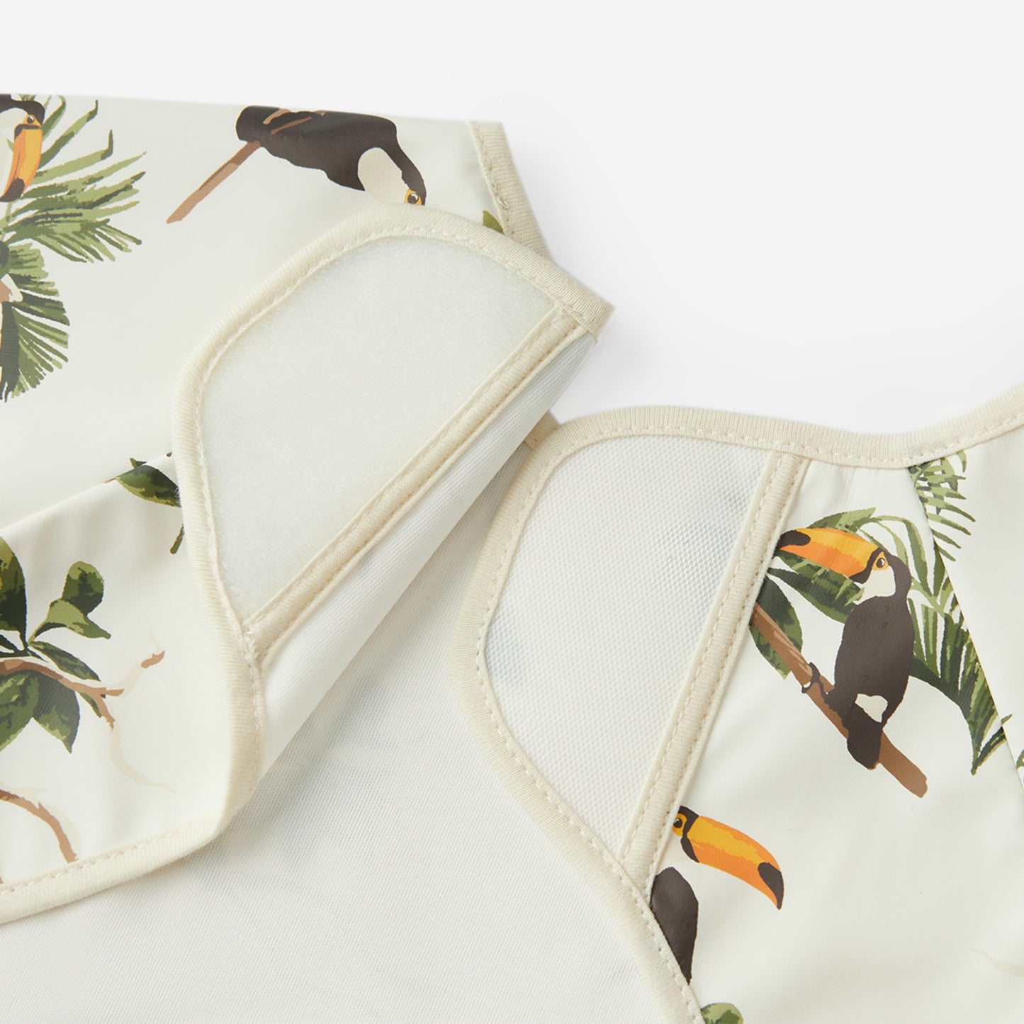 White Toucan Long Sleeve Pocket Bib