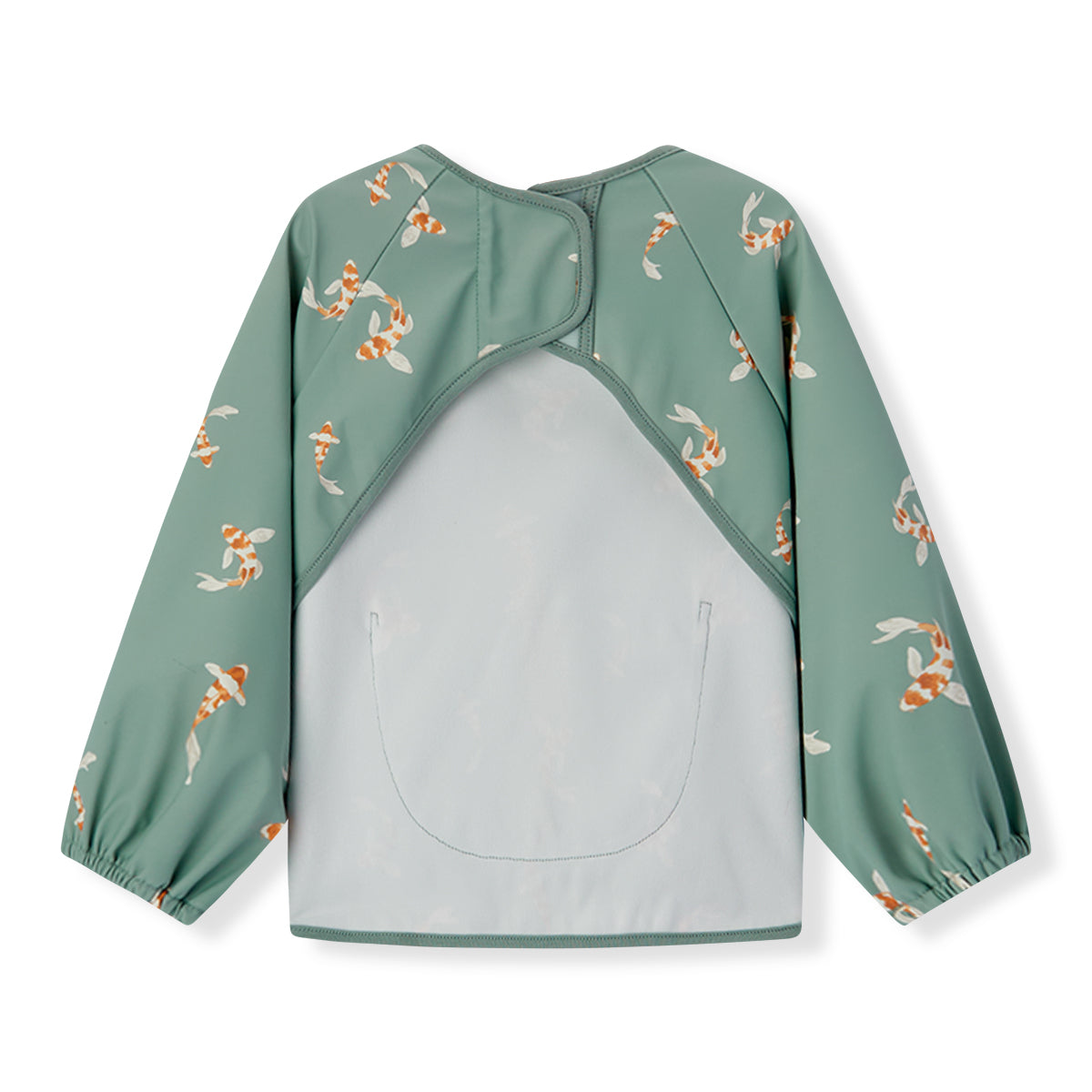 swimming koi long sleeve pocket bib