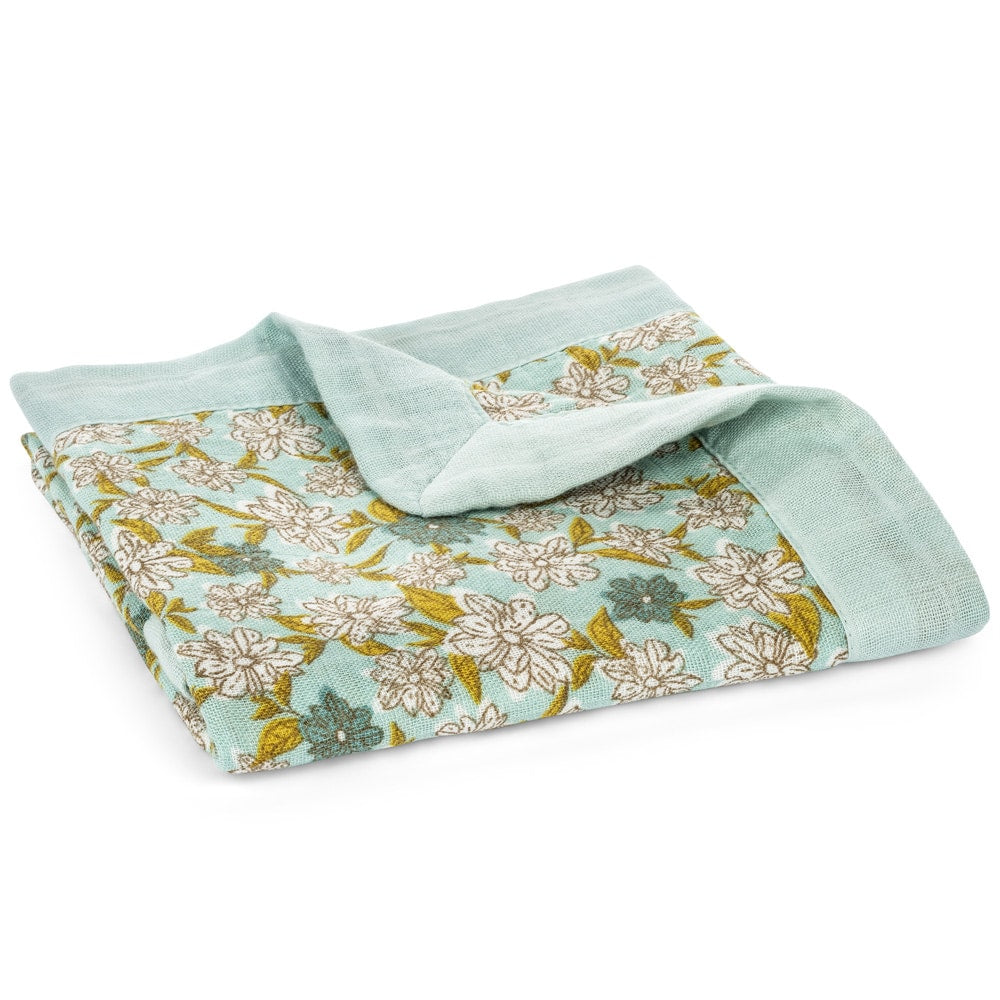 Mini Lovey Security Blanket in the Blue Floral Print by Milkbarn Kids