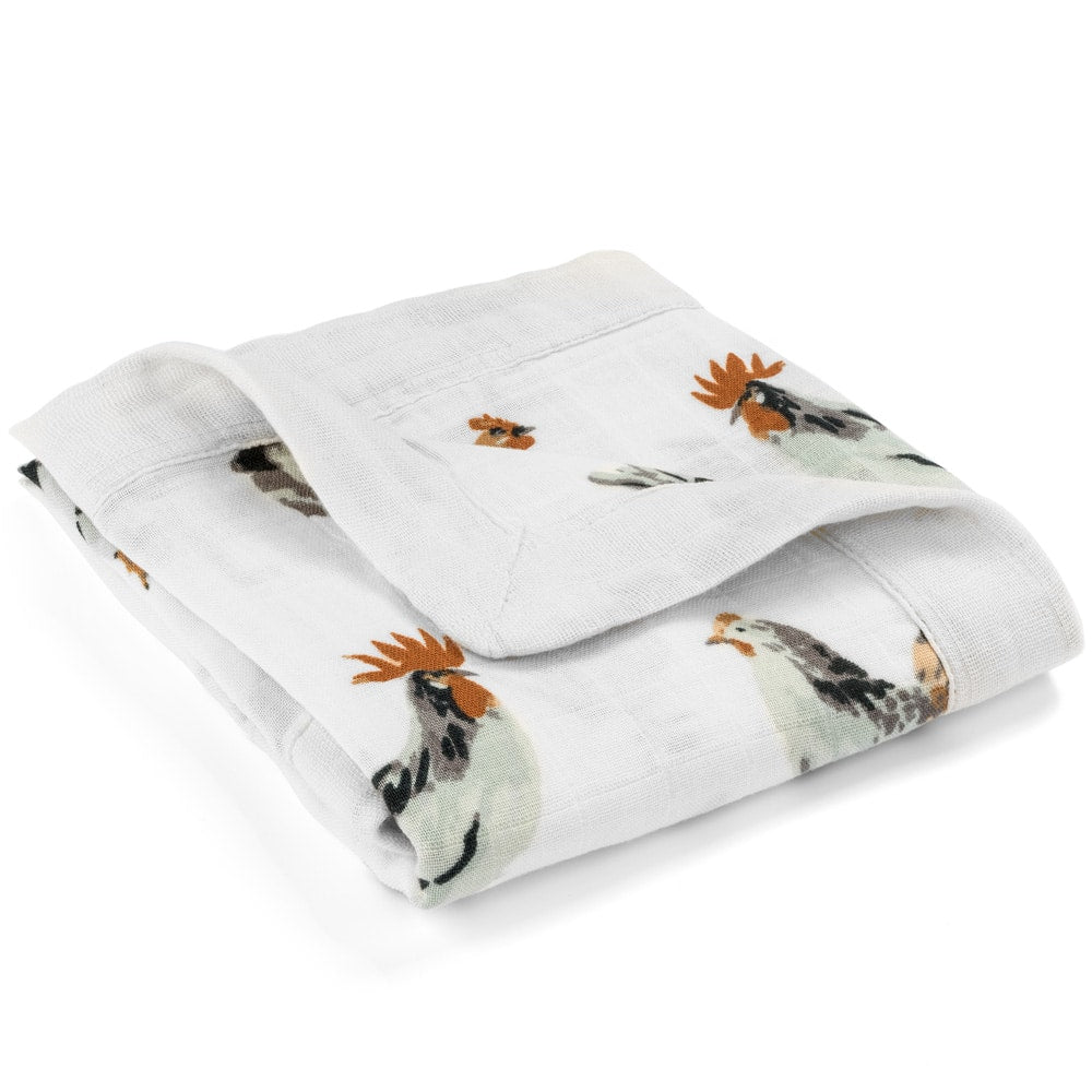 Mini Lovey Security Blanket in the Chicken Print by Milkbarn Kids